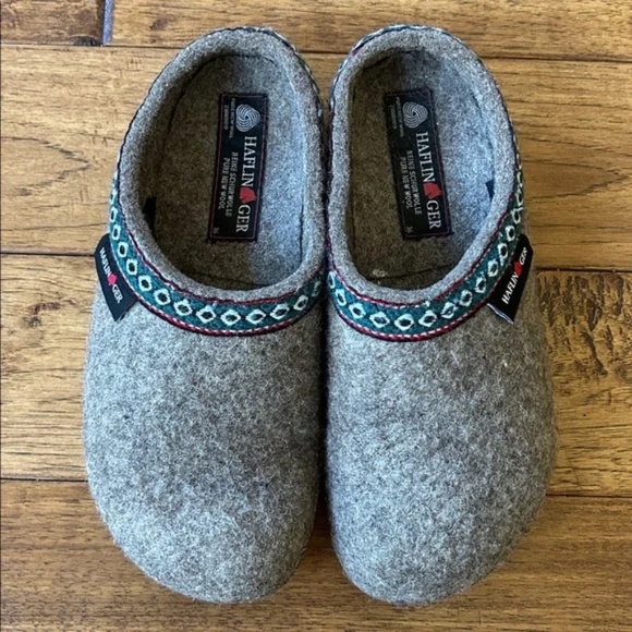 Haflinger Wool Felt Grizzly GZ Clog Slippers House Shoes Earth Tan Size 36 - Picture 8 of 10